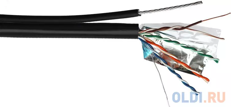 Кабель информационный Lanmaster TWT-5EFTP-UNV-TR кат.5E FTP 4X2X24AWG PE внешний 305м черный