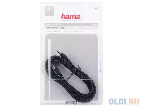 Кабель 5.0м Hama 3.5 Jack (M) - 3.5 Jack (M) стерео черный H-34053