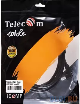 Кабель/ Кабель HDMI---HDMI ver 2.0 угловой коннектор 90град 3м,Telecom 