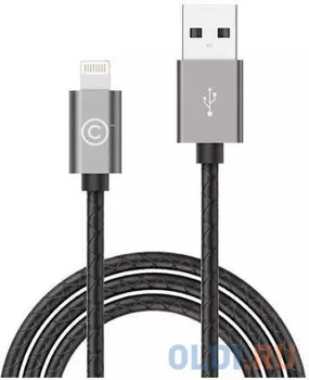 Кабель Lightning 1.8м LAB.C Leather Cable A.L круглый серый