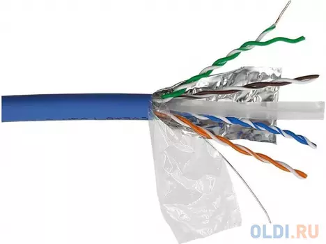 Кабель LANMASTER FTP, 4 пары, кат. 6A, с перегородкой, 500Mhz, LSZH, синий, 305 м