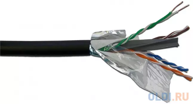 Кабель LANMASTER UTP, 4 пары, кат. 6, с перегородкой, 550Mhz, PE, внешний, с водоблок. слоем, 305 м