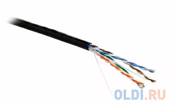 Кабель Lanmaster UTP level 5E 4 пары PVC 200 MHz черный 24AWG 305м LAN-5EUTP-BK