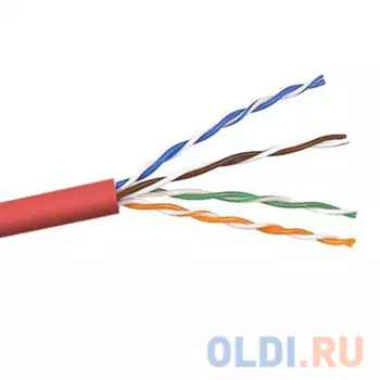 Кабель Lanmaster UTP level 5E 4 пары PVC 200 MHz красный 24AWG 305м LAN-5EUTP-PT-RD
