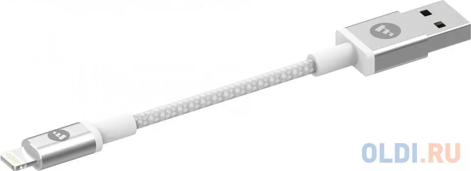 Кабель Lightning 0.09м Mophie 409903217 круглый белый