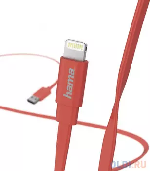 Кабель Lightning 1.2м HAMA Flat плоский розовый