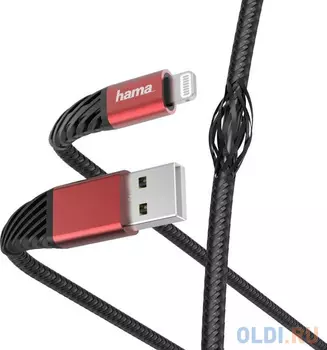 Кабель Lightning 1.5м HAMA 00187217 круглый черный