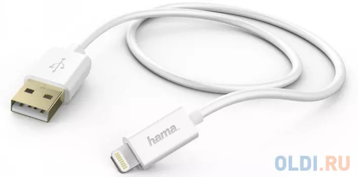 Кабель Lightning 1.5м HAMA круглый белый