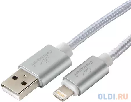 Кабель Lightning 1.8м Cablexpert CC-U-APUSB01S-1.8M круглый серебристый