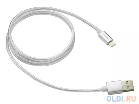 Кабель Lightning 1м Canyon CNE-CFI3PW круглый белый