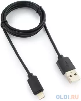 Кабель Lightning 1м Гарнизон круглый черный