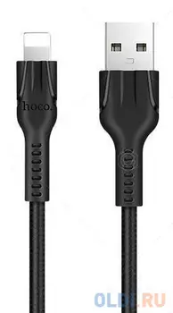 Кабель Lightning 1м HOCO U31 круглый черный