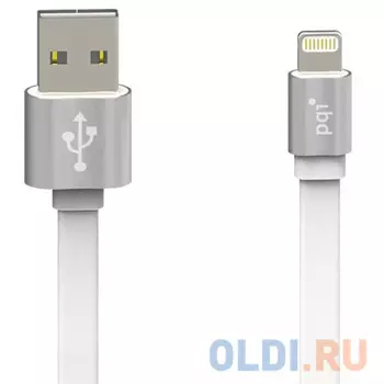 Кабель Lightning 1м PQI 6ZC190701R001A плоский серебристый