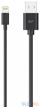 Кабель Lightning 1м Silicon Power SP1M0ASYLK10AL1K круглый черный