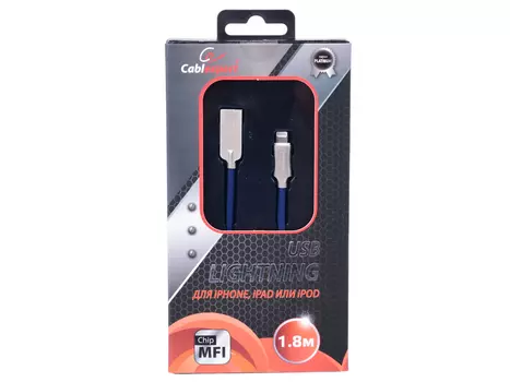 Кабель Lightning Cablexpert CC-P-APUSB02Bl-1.8M MFI, длина 1.8 м, синий