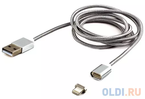 Кабель USB 2.0 Cablexpert CC-USB2-AMLMM-1M, AM/ iPhone lightning, магнитный кабель, 1м, алюминиевые разъемы, коробка