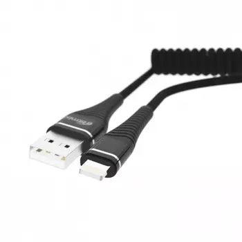 Кабель Lightning Ritmix RCC-424 Black, пужинный кабель, 1 м, прорезиненная оплетка