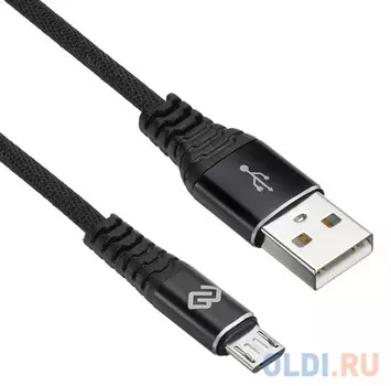 Кабель microUSB 0.15м Digma 1080377 круглый черный