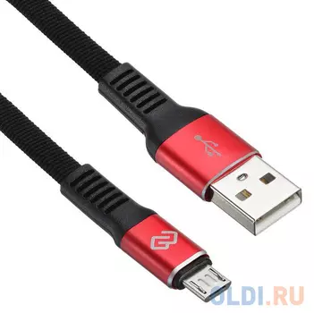 Кабель microUSB 0.15м Digma 1080385 плоский черный