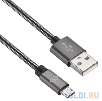 Кабель microUSB 0.15м Digma 1080402 круглый черный