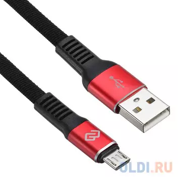 Кабель microUSB 1.2м Digma 1080388 плоский черный