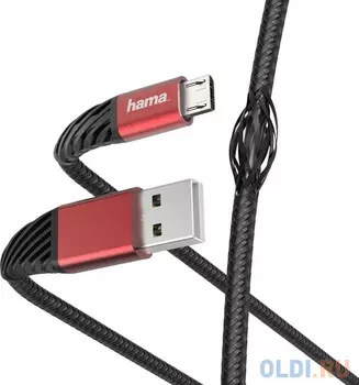 Кабель microUSB 1.5м HAMA 00187216 круглый черный