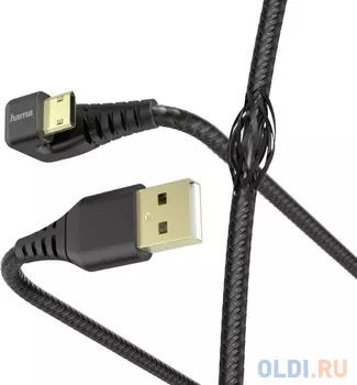 Кабель microUSB 1.5м HAMA 00187220 круглый черный