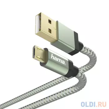 Кабель microUSB 1.5м HAMA 00187235 круглый зеленый
