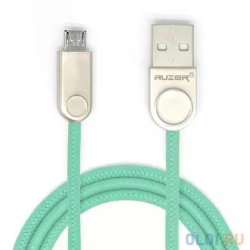 Кабель microUSB 1м Auzer AC-M21GN круглый зеленый