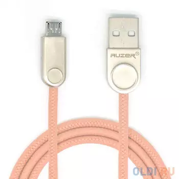 Кабель microUSB 1м Auzer AC-M21PK круглый розовый