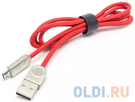 Кабель microUSB 1м Auzer AC-M21RD круглый красный
