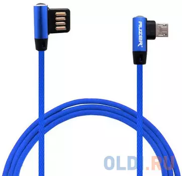 Кабель microUSB 1м Auzer AC-M26BE круглый синий