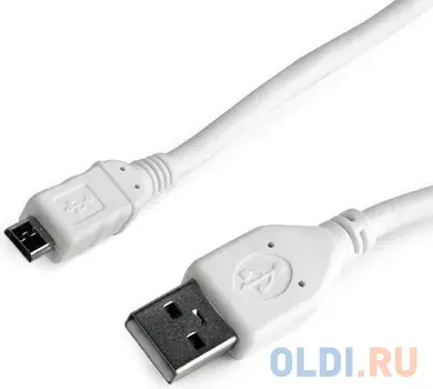 Кабель microUSB 1м Cablexpert CC-mUSB2-AMBM-1MW круглый белый