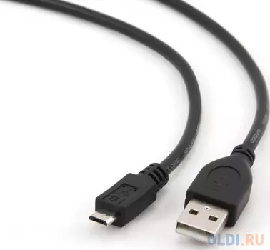 Кабель microUSB 1м Cablexpert круглый черный