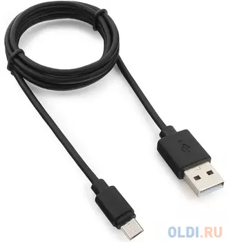 Кабель microUSB 1м Гарнизон GCC-mUSB2-AMBM-1M круглый черный