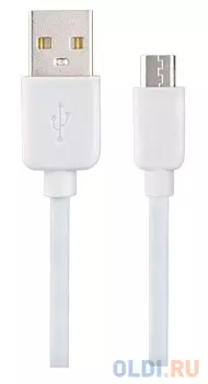 Кабель microUSB 1м Perfeo U4007 круглый белый