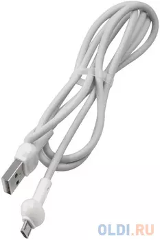 Кабель microUSB 1м Red Line Candy круглый белый