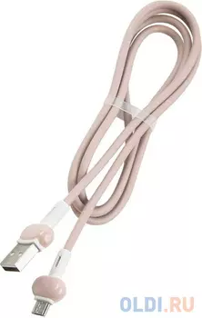 Кабель microUSB 1м Red Line Candy круглый розовый