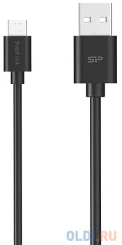 Кабель microUSB 1м Silicon Power SP1M0ASYLK10AB1K круглый черный