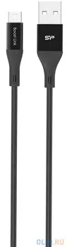 Кабель microUSB 1м Silicon Power SP1M0ASYLK30AB1K круглый черный