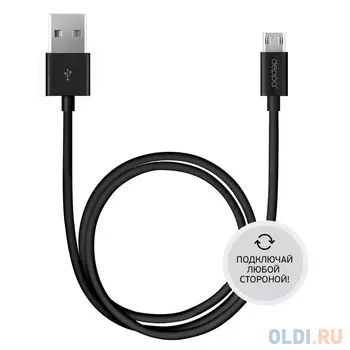 Кабель microUSB 2м Deppa 72213 круглый черный