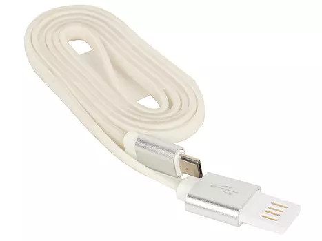 Кабель microUSB Cablexpert CC-mUSBs1m 1 м, силиконовый шнур, разъемы серебристый металлик