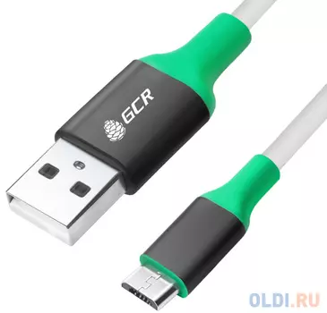 Кабель microUSB Green Connection GCR-50547 круглый черный/зеленый