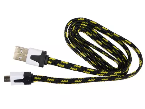 Кабель MicroUSB-USB Ritmix RCC-211 black для синхронизации/зарядки, 1м, ткан. опл.