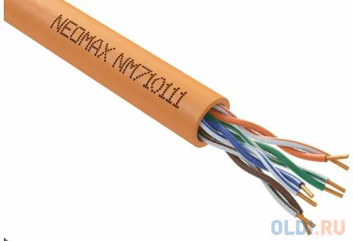 Кабель NEOMAX [NM710111] U/UTP cat.5e 4x2x0.52 (24AWG) Медь, ZH нг(А)-HF внутренний (305м), оранжевый