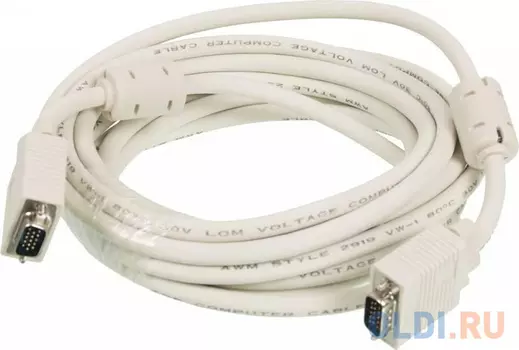 Кабель VGA 5м Ningbo CAB016S круглый серый