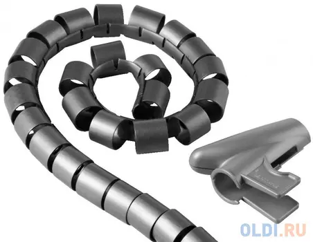 Кабель-органайзер Hama H-20601 30мм пластик серебристый 1.5м