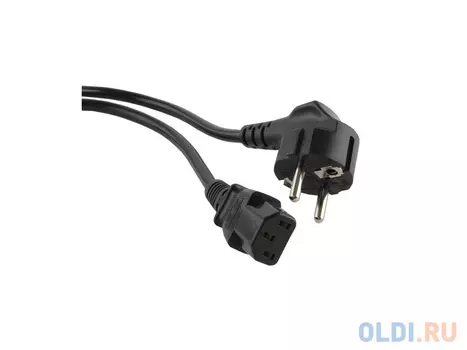 Кабель питания 0.5м Hyperline с заземлением черный PWC-IEC13-SHM-0.5-BK