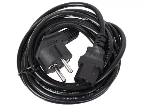 Кабель питания black 1.3м, IEC C13 с евро-вилкой, 10A (OEM)