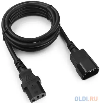 Кабель питания сист.блок-монитор Cablexpert PC-189-1-1.8M, 1.8м, C13-C14, 3x1кв.мм., черный, с заземлением